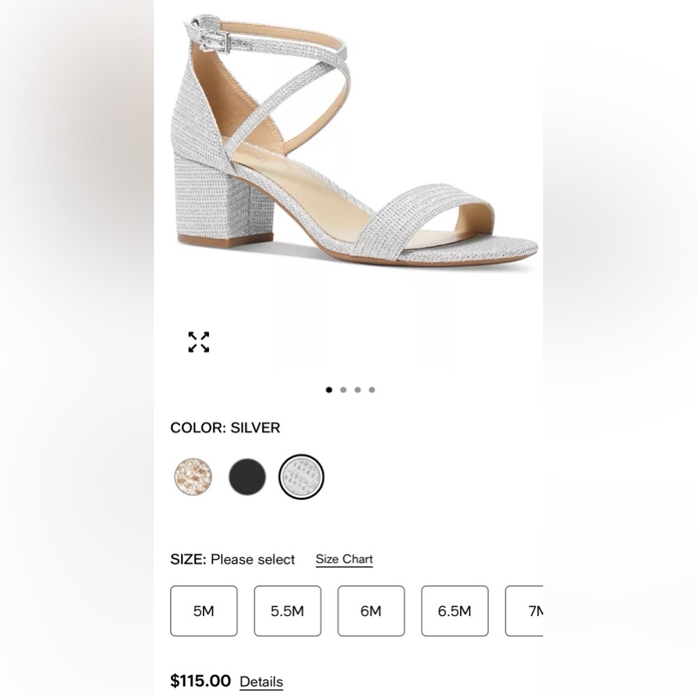 Silver sandals. Michael Kors Serena flex heel. worn once ! Size 9  silver